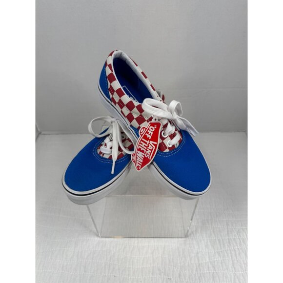 NWT Vans Youth Unisex Era 2-Tone Red/Blue Checkerboard Lace Up Skate Shoe 4 - Picture 2 of 8